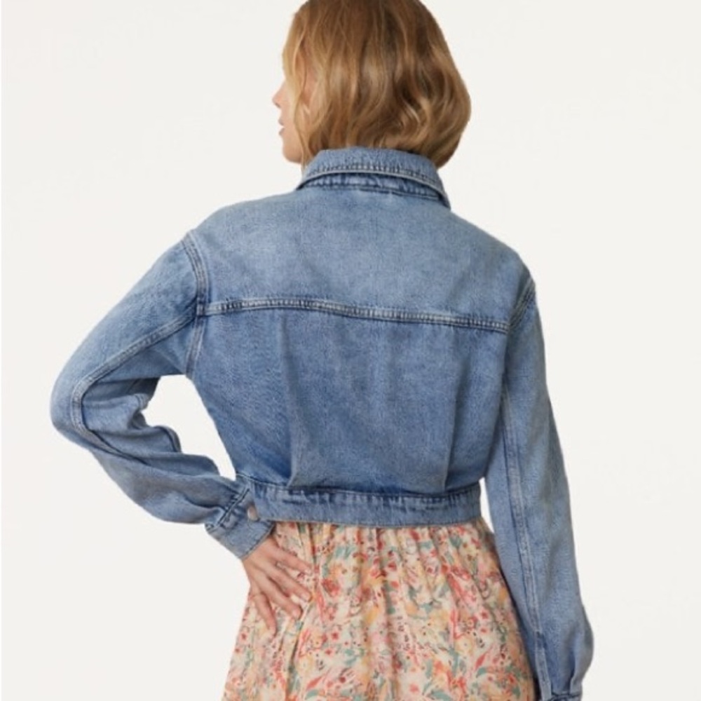 Marine Layer Ash Crop Denim Jacket - Women's Size: XS - Picture 3 of 14